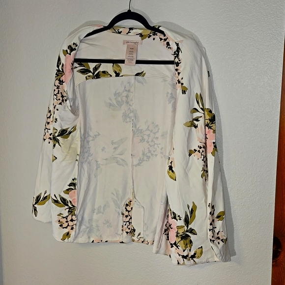 Philosophy Floral Print Knit Blazer Jacket in XL - Picture 6 of 6